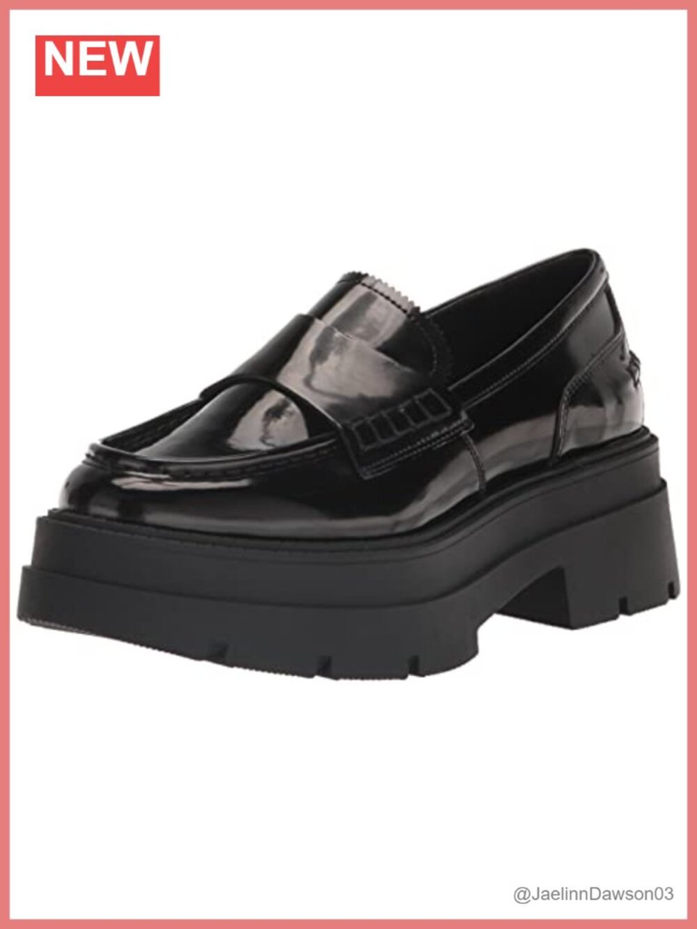Leather Lug Sole Platform Loafer Slip-On 2.5 Inch Heel Moc Toe